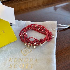 LIKE NEW-KENDRA SCOTT SUPAK BRACELET SET RED MOP